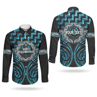 Aotearoa Ngati Kahungunu Personalised Couples Matching Off Shoulder Short Dress and Long Sleeve Button Shirt Maori Iwi Poutama Puhoro Tattoo LT14 - Polynesian Pride