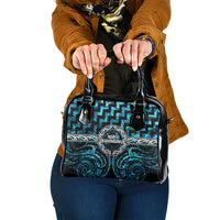 Aotearoa Ngati Kahungunu Shoulder Handbag Maori Iwi Poutama Puhoro Tattoo LT14 One Size Turquoise - Polynesian Pride