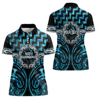 Aotearoa Ngati Kahungunu Personalised Women Polo Shirt Maori Iwi Poutama Puhoro Tattoo LT14 - Polynesian Pride