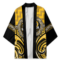 Aotearoa Ngati Whatua Personalised Kimono Maori Iwi Poutama Puhoro Tattoo LT14 Unisex Yellow - Polynesian Pride