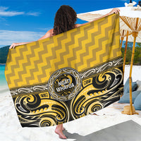 Aotearoa Ngati Whatua Sarong Maori Iwi Poutama Puhoro Tattoo LT14 One Size 44 x 66 inches Yellow - Polynesian Pride