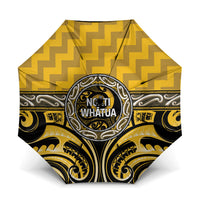 Aotearoa Ngati Whatua Umbrella Maori Iwi Poutama Puhoro Tattoo LT14 One Size Folded 11.42 inch Opened Diameter 37.4 inch Yellow - Polynesian Pride