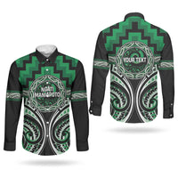 Aotearoa Ngati Maniapoto Personalised Couples Matching Long Sleeve Bodycon Dress and Long Sleeve Button Shirt Maori Iwi Poutama Puhoro Tattoo LT14 - Polynesian Pride