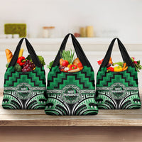 Aotearoa Ngati Maniapoto Grocery Bag Maori Iwi Poutama Puhoro Tattoo LT14 3-pack One Size Green - Polynesian Pride