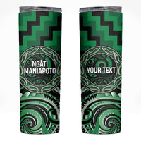Aotearoa Ngati Maniapoto Personalised Skinny Tumbler Maori Iwi Poutama Puhoro Tattoo LT14 Green - Polynesian Pride