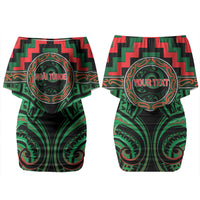 Aotearoa Ngai Tuhoe Personalised Couples Matching Off Shoulder Short Dress and Long Sleeve Button Shirt Maori Iwi Poutama Puhoro Tattoo LT14 - Polynesian Pride