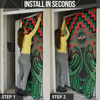 Aotearoa Ngai Tuhoe Personalised Door Cover Maori Iwi Poutama Puhoro Tattoo LT14 - Polynesian Pride