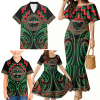 Aotearoa Ngai Tuhoe Personalised Family Matching Mermaid Dress and Hawaiian Shirt Maori Iwi Poutama Puhoro Tattoo LT14 - Polynesian Pride