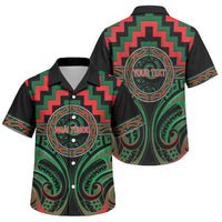 Aotearoa Ngai Tuhoe Personalised Family Matching Summer Maxi Dress and Hawaiian Shirt Maori Iwi Poutama Puhoro Tattoo LT14 Son's Shirt Green - Polynesian Pride