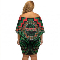 Aotearoa Ngai Tuhoe Personalised Off Shoulder Short Dress Maori Iwi Poutama Puhoro Tattoo LT14 - Polynesian Pride
