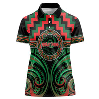 Aotearoa Ngai Tuhoe Personalised Women Polo Shirt Maori Iwi Poutama Puhoro Tattoo LT14 Female Green - Polynesian Pride