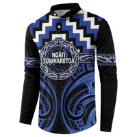 Aotearoa Ngati Tuwharetoa Personalised Button Sweatshirt Maori Iwi Poutama Puhoro Tattoo LT14 - Polynesian Pride