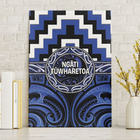 Aotearoa Ngati Tuwharetoa Canvas Wall Art Maori Iwi Poutama Puhoro Tattoo LT14 Without Frame Blue - Polynesian Pride