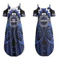 Aotearoa Ngati Tuwharetoa Personalised Couples Matching Summer Maxi Dress and Long Sleeve Button Shirt Maori Iwi Poutama Puhoro Tattoo LT14 - Polynesian Pride