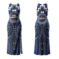 Aotearoa Ngati Tuwharetoa Personalised Couples Matching Tank Maxi Dress and Long Sleeve Button Shirt Maori Iwi Poutama Puhoro Tattoo LT14 - Polynesian Pride