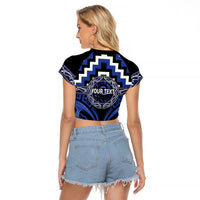 Aotearoa Ngati Tuwharetoa Personalised Raglan Cropped T Shirt Maori Iwi Poutama Puhoro Tattoo LT14 - Polynesian Pride