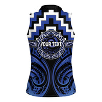 Aotearoa Ngati Tuwharetoa Personalised Women Sleeveless Polo Shirt Maori Iwi Poutama Puhoro Tattoo LT14 - Polynesian Pride