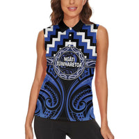 Aotearoa Ngati Tuwharetoa Personalised Women Sleeveless Polo Shirt Maori Iwi Poutama Puhoro Tattoo LT14 - Polynesian Pride