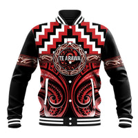Aotearoa Te Arawa Personalised Baseball Jacket Maori Iwi Poutama Puhoro Tattoo LT14 Unisex Red - Polynesian Pride