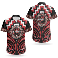 Aotearoa Te Arawa Personalised Couples Matching Long Sleeve Bodycon Dress and Hawaiian Shirt Maori Iwi Poutama Puhoro Tattoo LT14 - Polynesian Pride