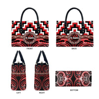 Aotearoa Te Arawa Leather Bag Maori Iwi Poutama Puhoro Tattoo LT14 - Polynesian Pride