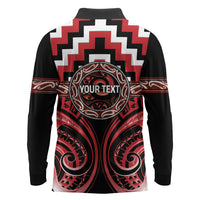 Aotearoa Te Arawa Personalised Long Sleeve Polo Shirt Maori Iwi Poutama Puhoro Tattoo LT14 - Polynesian Pride