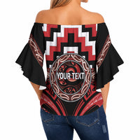 Aotearoa Te Arawa Personalised Off Shoulder Wrap Waist Top Maori Iwi Poutama Puhoro Tattoo LT14 - Polynesian Pride