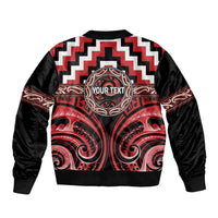 Aotearoa Te Arawa Personalised Sleeve Zip Bomber Jacket Maori Iwi Poutama Puhoro Tattoo LT14 - Polynesian Pride