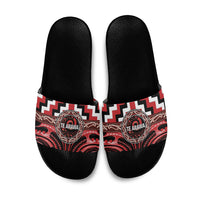 Aotearoa Te Arawa Slide Sandals Maori Iwi Poutama Puhoro Tattoo LT14 Red - Polynesian Pride