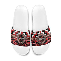 Aotearoa Te Arawa Slide Sandals Maori Iwi Poutama Puhoro Tattoo LT14 Red - Polynesian Pride