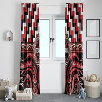 Aotearoa Te Arawa Window Curtain Maori Iwi Poutama Puhoro Tattoo LT14 - Polynesian Pride