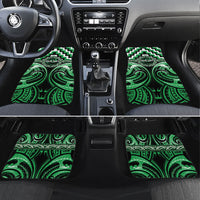 Aotearoa Ngai Tahu Personalised Car Mats Maori Iwi Poutama Puhoro Tattoo LT14 Set 4pcs Green - Polynesian Pride