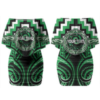 Aotearoa Ngai Tahu Personalised Couples Matching Off Shoulder Short Dress and Hawaiian Shirt Maori Iwi Poutama Puhoro Tattoo LT14 - Polynesian Pride