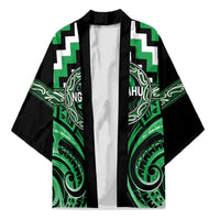 Aotearoa Ngai Tahu Personalised Kimono Maori Iwi Poutama Puhoro Tattoo LT14 Unisex Green - Polynesian Pride