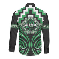 Aotearoa Ngai Tahu Personalised Long Sleeve Button Shirt Maori Iwi Poutama Puhoro Tattoo LT14 - Polynesian Pride