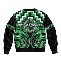 Aotearoa Ngai Tahu Personalised Sleeve Zip Bomber Jacket Maori Iwi Poutama Puhoro Tattoo LT14 - Polynesian Pride