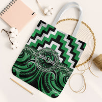 Aotearoa Ngai Tahu Tote Bag Maori Iwi Poutama Puhoro Tattoo LT14 White Strap One Size Green - Polynesian Pride