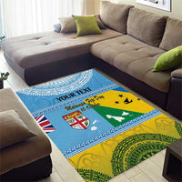 Personalised Malampa Fiji Day Area Rug 10 October Fijian Tapa Flag Style