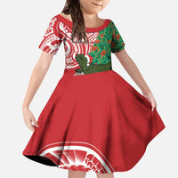 Personalised New Zealand Tuatara Christmas Family Matching Summer Maxi Dress and Hawaiian Shirt Meri Kirihimete Aotearoa Maori Mix Pohutukawa