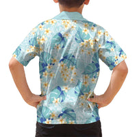 Pastel Cyan Tropical Hawaii Hawaiian Shirt Seamless Monstera Plumeria Hawaiian Pattern - Polynesian Pride