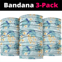 Pastel Cyan Tropical Hawaii Neck Gaiter Seamless Monstera Plumeria Hawaiian Pattern - Polynesian Pride