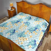 Pastel Cyan Tropical Hawaii Quilt Seamless Monstera Plumeria Hawaiian Pattern - Polynesian Pride