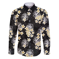 Black Tropical Hawaii Family Matching Mermaid Dress and Hawaiian Shirt Seamless Monstera Plumeria Hawaiian Pattern - Polynesian Pride