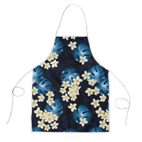 Blue Tropical Hawaii Apron Seamless Monstera Plumeria Hawaiian Pattern - Polynesian Pride