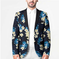 Blue Tropical Hawaii Blazer Seamless Monstera Plumeria Hawaiian Pattern - Polynesian Pride