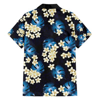Blue Tropical Hawaii Family Matching Puletasi and Hawaiian Shirt Seamless Monstera Plumeria Hawaiian Pattern - Polynesian Pride