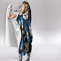 Blue Tropical Hawaii Hooded Blanket Seamless Monstera Plumeria Hawaiian Pattern - Polynesian Pride