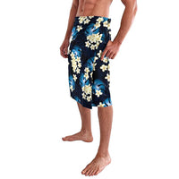 Blue Tropical Hawaii Lavalava Seamless Monstera Plumeria Hawaiian Pattern - Polynesian Pride