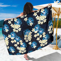 Blue Tropical Hawaii Sarong Seamless Monstera Plumeria Hawaiian Pattern - Polynesian Pride