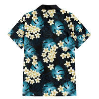 Dark Cyan Tropical Hawaii Family Matching Mermaid Dress and Hawaiian Shirt Seamless Monstera Plumeria Hawaiian Pattern - Polynesian Pride